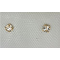 #12-14KT WHITE GOLD WHITE SAPPHIRE EARRINGS