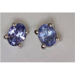 #13-STERLING SILVER TANZANITE EARRINGS