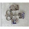 Image 2 : #13-STERLING SILVER TANZANITE EARRINGS