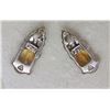 Image 2 : #15-STERLING SILVER CITRINE & DIAMOND EARRINGS