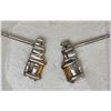 Image 3 : #15-STERLING SILVER CITRINE & DIAMOND EARRINGS