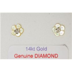 #16-14KT WHITE GOLD DIAMOND MOTHER OF PEARL