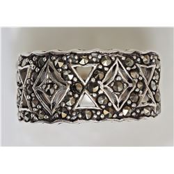 #17-STERLING SILVER MARCASCITE RING