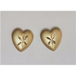#22-10KT YELLOW GOLD HEART SHAPED EARRINGS