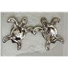 Image 2 : #29-STERLING SILVER CREATED OPAL  TURTLE EARRINGS