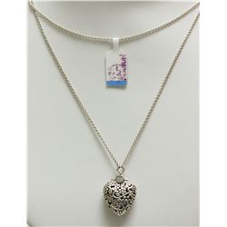 #30-STERLING SILVER  FLOWER HEART SHAPED