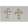 Image 1 : #31-14KT YELLOW GOLD CUBIC ZIRCONIA CROSS EARRINGS