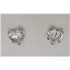 Image 1 : #33-14KT WHITE GOLD CUBIC ZIRCONIA EARRINGS