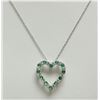 Image 1 : #35-STERLING SILVER SIMULATED EMERALD PENDANT