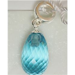 #36-STERLING SILVER  CRYSTAL CHARM PENDANT