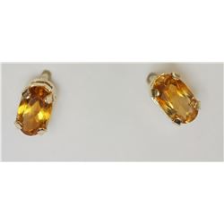 #38-10KT YELLOW GOLD CITRINE EARRINGS