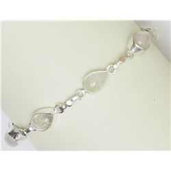 #42-STERLING SILVER MOONSTONE BRACELET