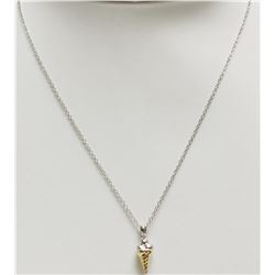 #44-STERLING SILVER RHODUIM PLATED DIAMOND