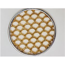 #46-STERLING SILVER ROUND PENDANT WITH CHAIN