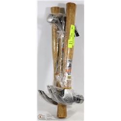 LOT OF 3 -16OZ FORGED STEEL CLAW HAMMERS