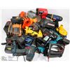 Image 1 : BOX OF ASSORTED POWER TOOLS INCL BATTERIES ETC