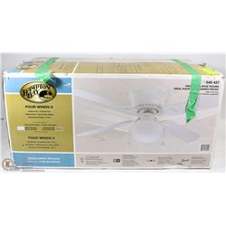 HAMPTON BAY FOUR WINDS II CEILING FAN W/ LIGHT