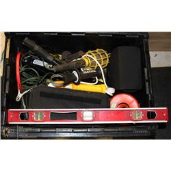 TOTE OF ASSORTED TOOLS