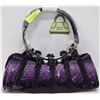 Image 1 : PURPLE METAL RING HANDLE SNAKE SKIN STYLE PURSE