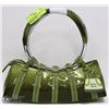 Image 1 : GREEN METAL RING HANDLE SNAKE SKIN STYLE PURSE