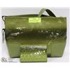 Image 1 : GREEN SHOULDER STRAP WITH METAL BUCKLE SNAKE SKIN