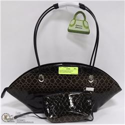 BROWN SNAKE SKIN STYLE SHOULDER PURSE WITH