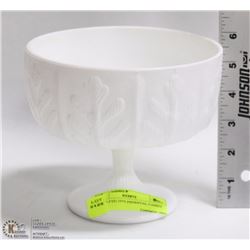 WHITE FTD 1975 PEDESTAL CANDY DISH