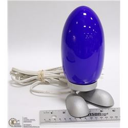 BLUE EGG SHAPED TABLE LAMP