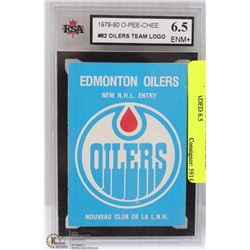OILERS TEAM LOGO 1979/80 OPEE CHEE GRADED 6.5