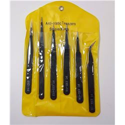 #4 - SET OF 6 ANTI STATIC PRECISION TWEEZERS