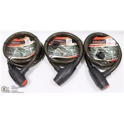 LOT OF 3 NEW ELEGANCE HEAVY DUTY BIKE LOCKS WITH