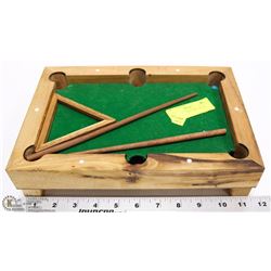 MINIATURE WOOD POOL TABLE