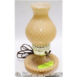 VINTAGE HOBNAIL MILK GLASS HURRICANE