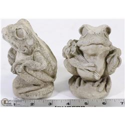 2 OUTDOOR CEMENT FROGS