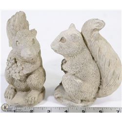 2 OUTDOOR CEMENT SQUIRRELS