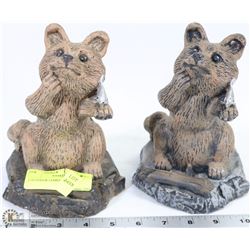 2 OUTDOOR CEMENT FOXES