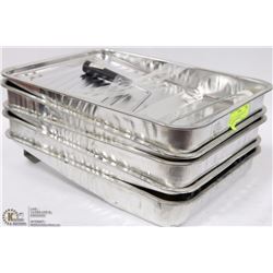 5 NEW METAL PAINT TRAYS W/ 1 NEW ROLLER HANDLE