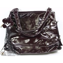 LARGE LADIES BURGUNDY SHOULDER  BAG