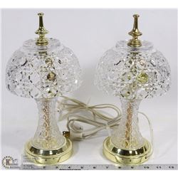 VINTAGE SET OF 2 CRYSTAL LAMPS BOTH