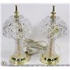 Image 1 : VINTAGE SET OF 2 CRYSTAL LAMPS BOTH