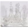 Image 1 : ESTATE BOX WITH GLASS DECANTERS, CANDLE STICKS &