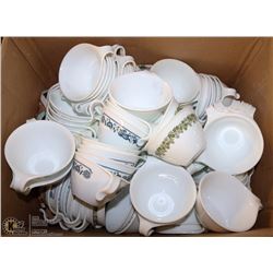 LARGE BOX OF ASSORTED CORELLE CUPS