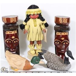 SET OF 2 MINIATURE TOTEM POLES (JAMAICA)