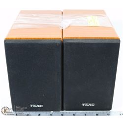 SET OF 2 TEAC SOLID WOOD 60 WATT 2-WAY