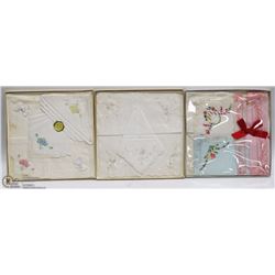 LOT OF 3 VINTAGE HANKIE SETS