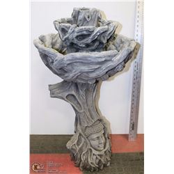HEAVY DUTY STUMP TREE FACE BIRD BATH
