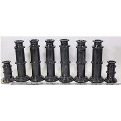 8 GRAY MARBLE CANDLE HOLDERS