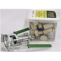 MADE IN ITALY - BOTTLE CAPPER WITH CONTAINER OF