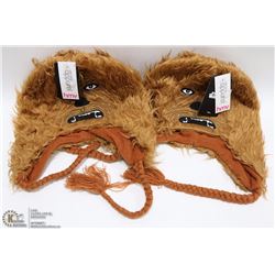 2 NEW CHEWBACCA FURRY HATS