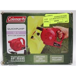 COLEMAN QUICK PUMP 12 VOLT WITH CAR ADAPTOR